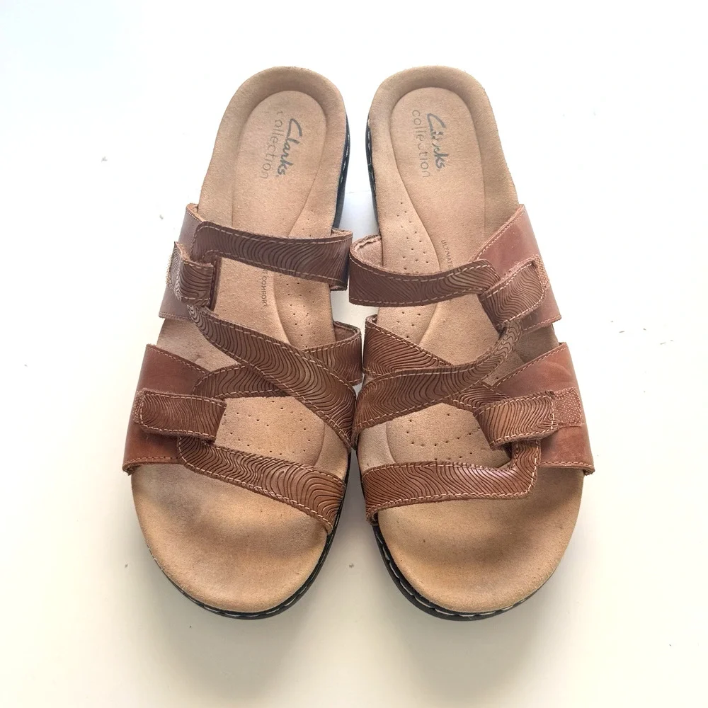 Clarks Samdals Women 11 Merliah Karli 26158235 Tan Leather Comfort
